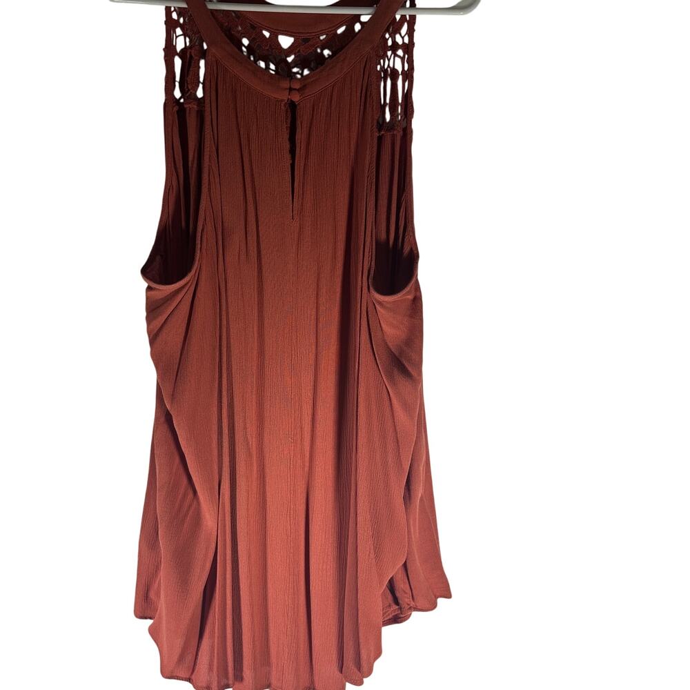 Boho Beauty: Torrid Crochet Halter Tank – Burnt Orange – Size 5X - Picture 3 of 11